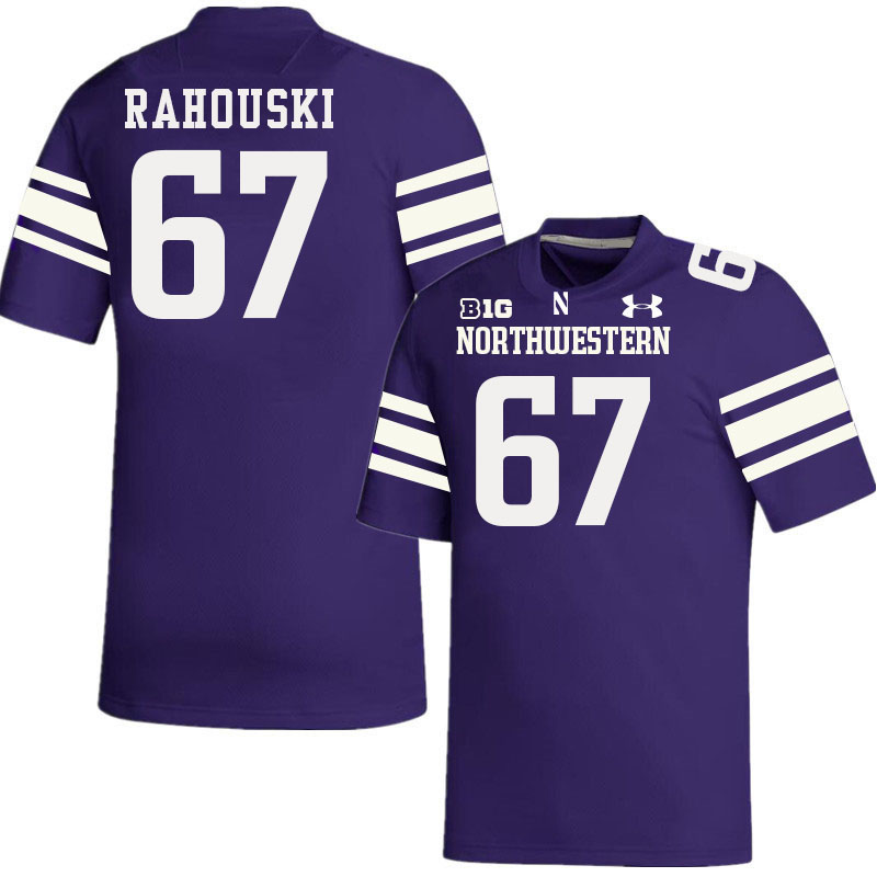 Northwestern Wildcats #67 Dennis Rahouski College Football Jerseys Stitched-Purple